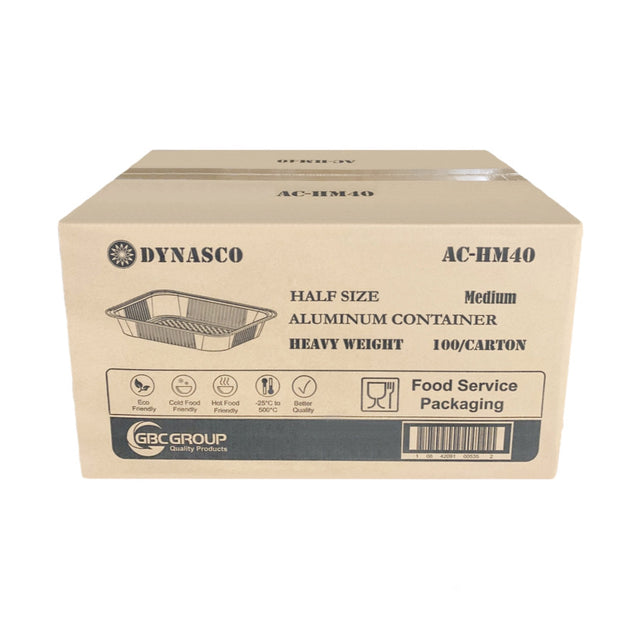 Dynasco AC-HM40 Half-Size Medium HD Foil Container, 100's
