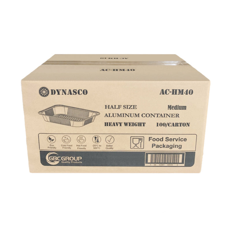 Dynasco AC-HM40 Half-Size Medium HD Foil Container, Case (100's)