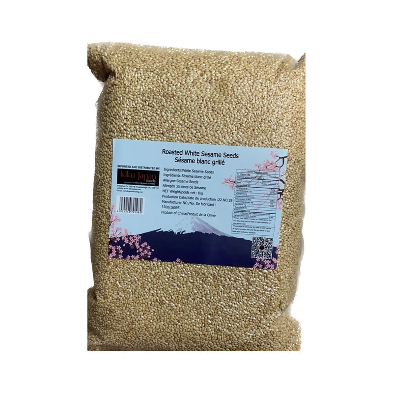Kiku Roasted White Sesame Seeds, Bag (1KG)