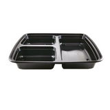 LR JF-339 39oz. 3-Compartment Rectangular Container Combo, 150 SETS