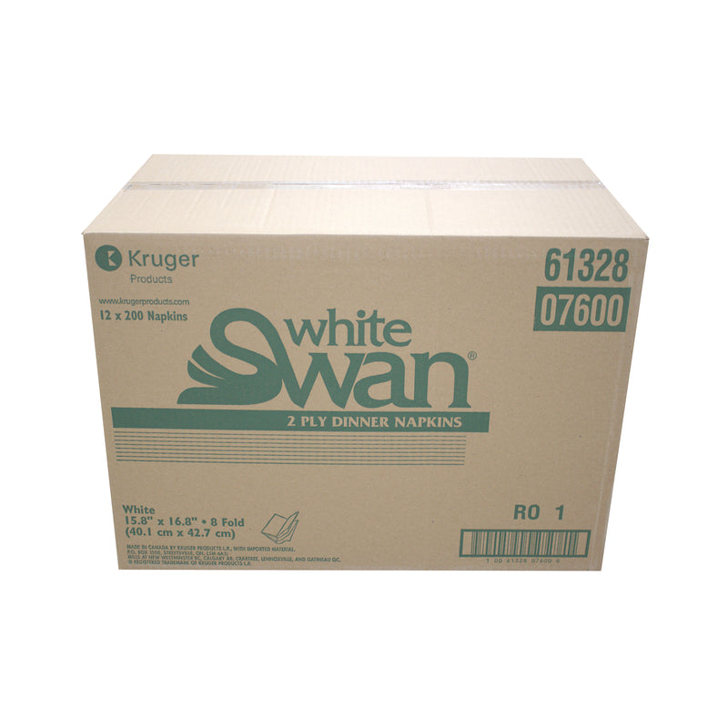 White Swan 07600 Dinner Napkins, 2-Ply, 12 PK