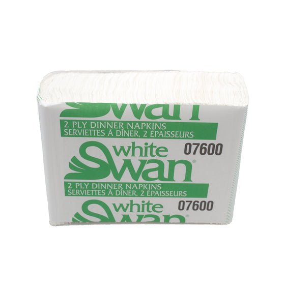 White Swan 07600 Dinner Napkins, 2-Ply, 12 PK