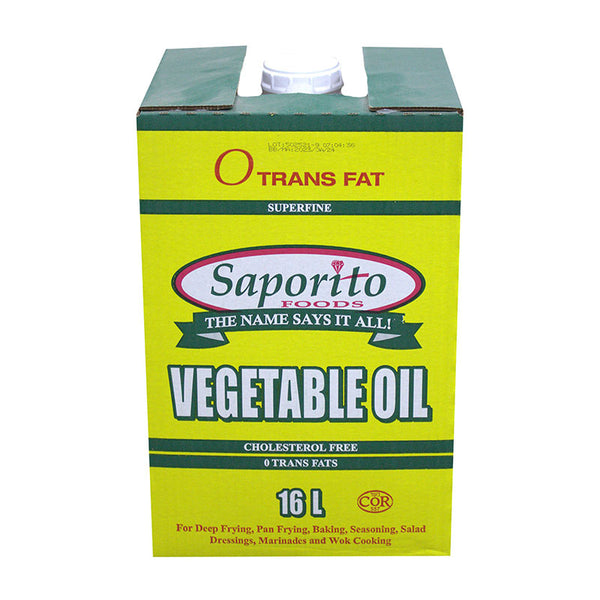 Saporito Vegetable Oil, Box, 16 L