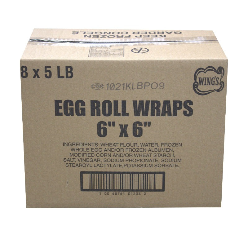 Wing's 6" Eggroll Wraps, 40 LBs