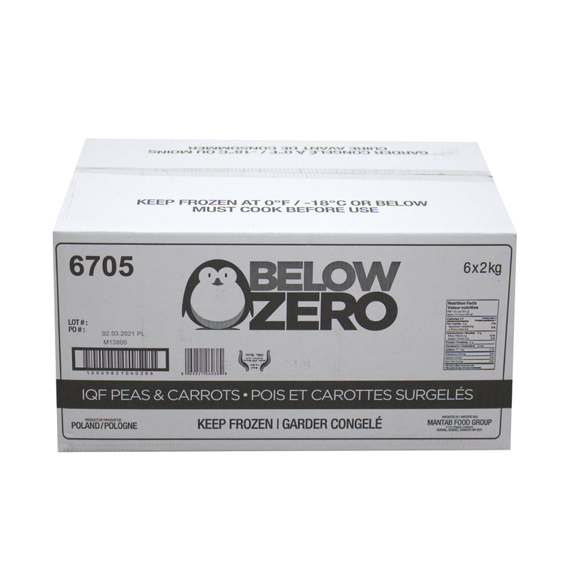Below Zero #6705 Peas & Carrots, IQF, 6 CT