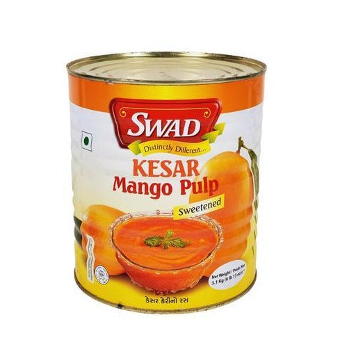 SWAD Kesar Mango Pulp, Sweetened, Case (24x850g)