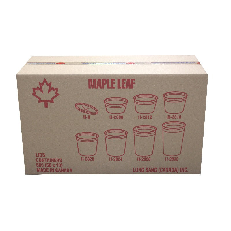 Maple Leaf H-8 Plastic Lid, 500 CT