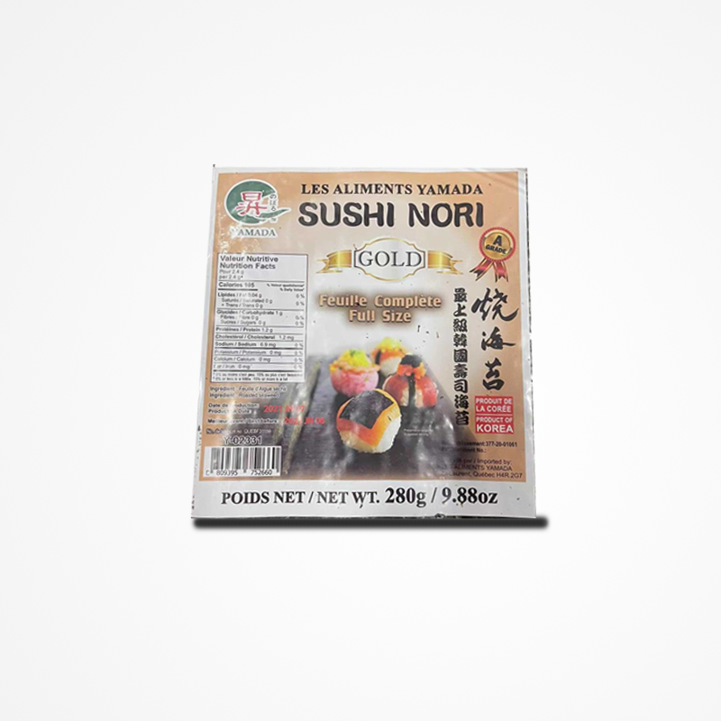 Yamada Korea Sushi Nori Full Sheet, Case (40 X 100 Sheets)