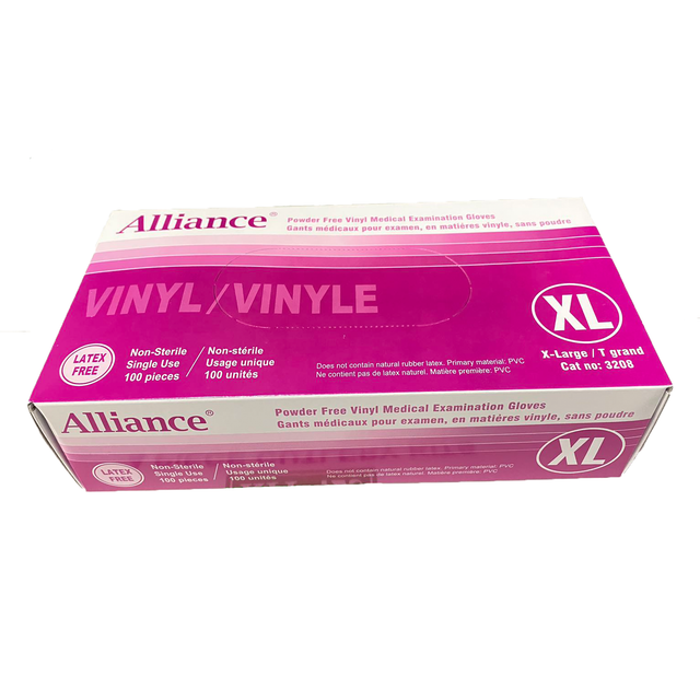 Alliance Powder-Free Vinyl Gloves (X-Large), Box (100's)
