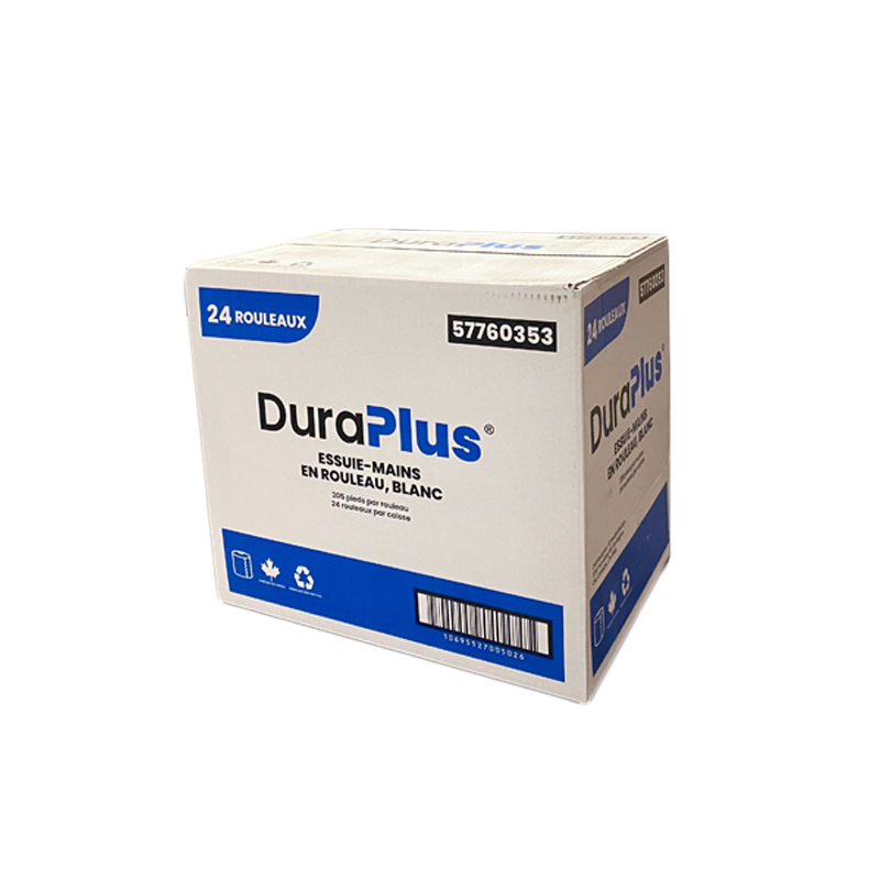 DuraPlus 57760353 White Paper Towel, Case (24x205's)