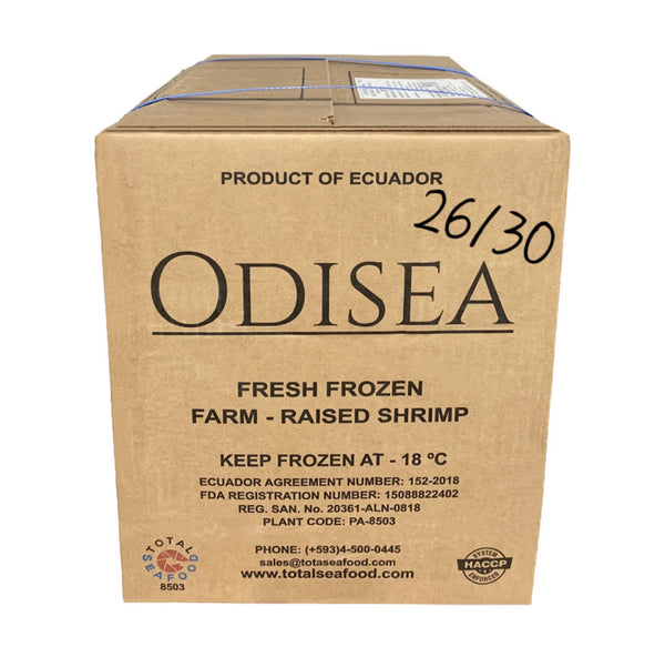ODISEA IQF White Shrimp HLSO 26-30, 10 x 4LB