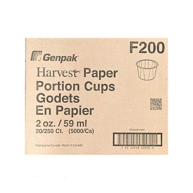 Genpak F200 2oz Paper Portion Cup, 20 x 250 Counts