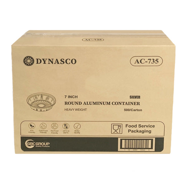 Dynasco AC-735 7inch Heavy Aluminum Container, 500 Counts