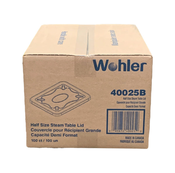 Wohler 40025B Half-Size Aluminum Flat Lid, 100 Counts