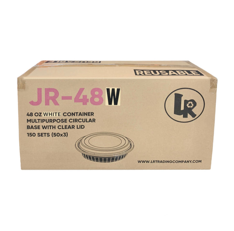 LR JR-48W 48oz. Circular Container Combo, Case (150 SETS)