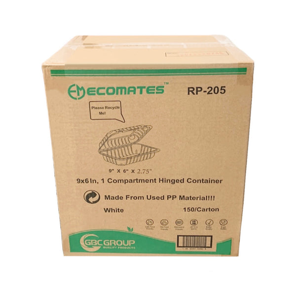 EcoMates RP-205 Large Hinged Container, Case (150 Counts)