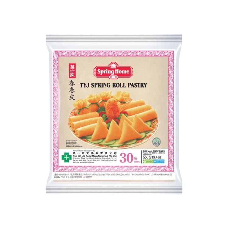 TYJ Spring Home 10" Spring Roll Pastry, 30 x 30 Sheets