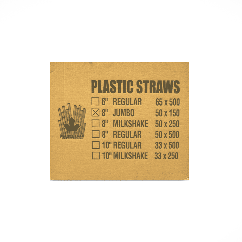Maple Leaf 8 in. Jumbo Straw, Case (50x150's)